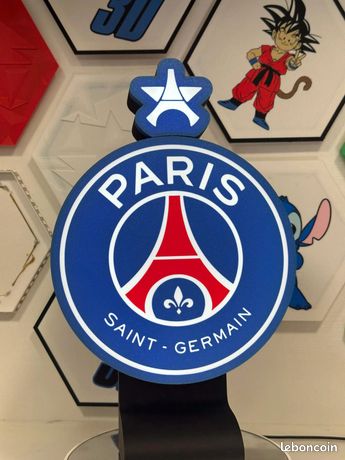 Lampe LED / Boîte lumineuse décorative rouge et bleu — 30 cm